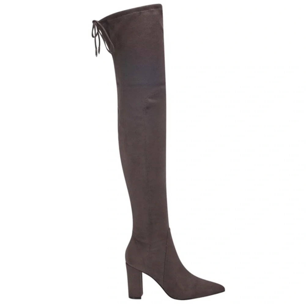 Marc Fisher ULONA OVER THE KNEE FASHION BOOTS pointed toe grey Size 8,5 NWOT